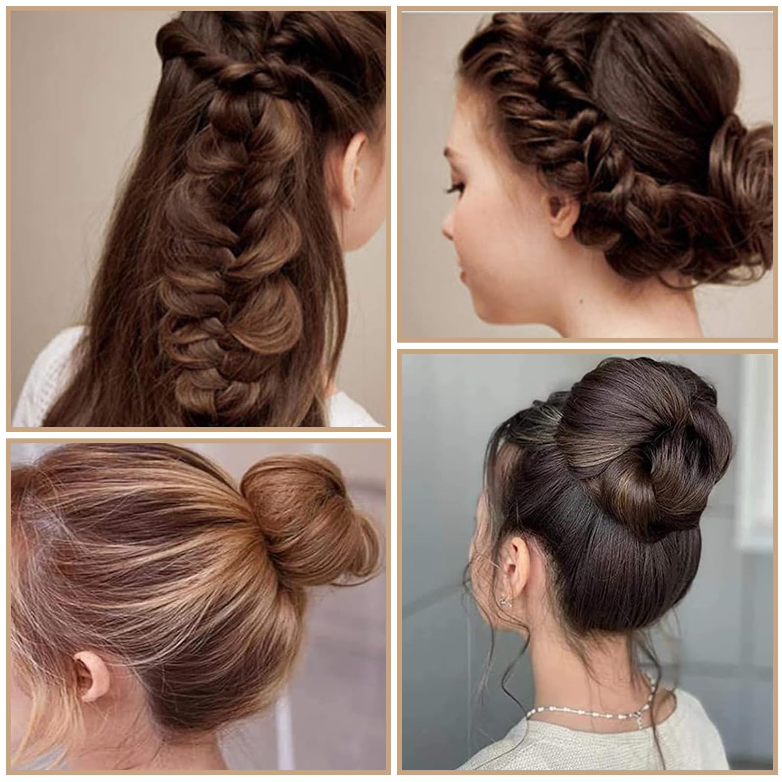 8 pezzi strumenti per intrecciare i capelli, accessorio per capelli chignon, per donne e ragazze con medio-lunghi