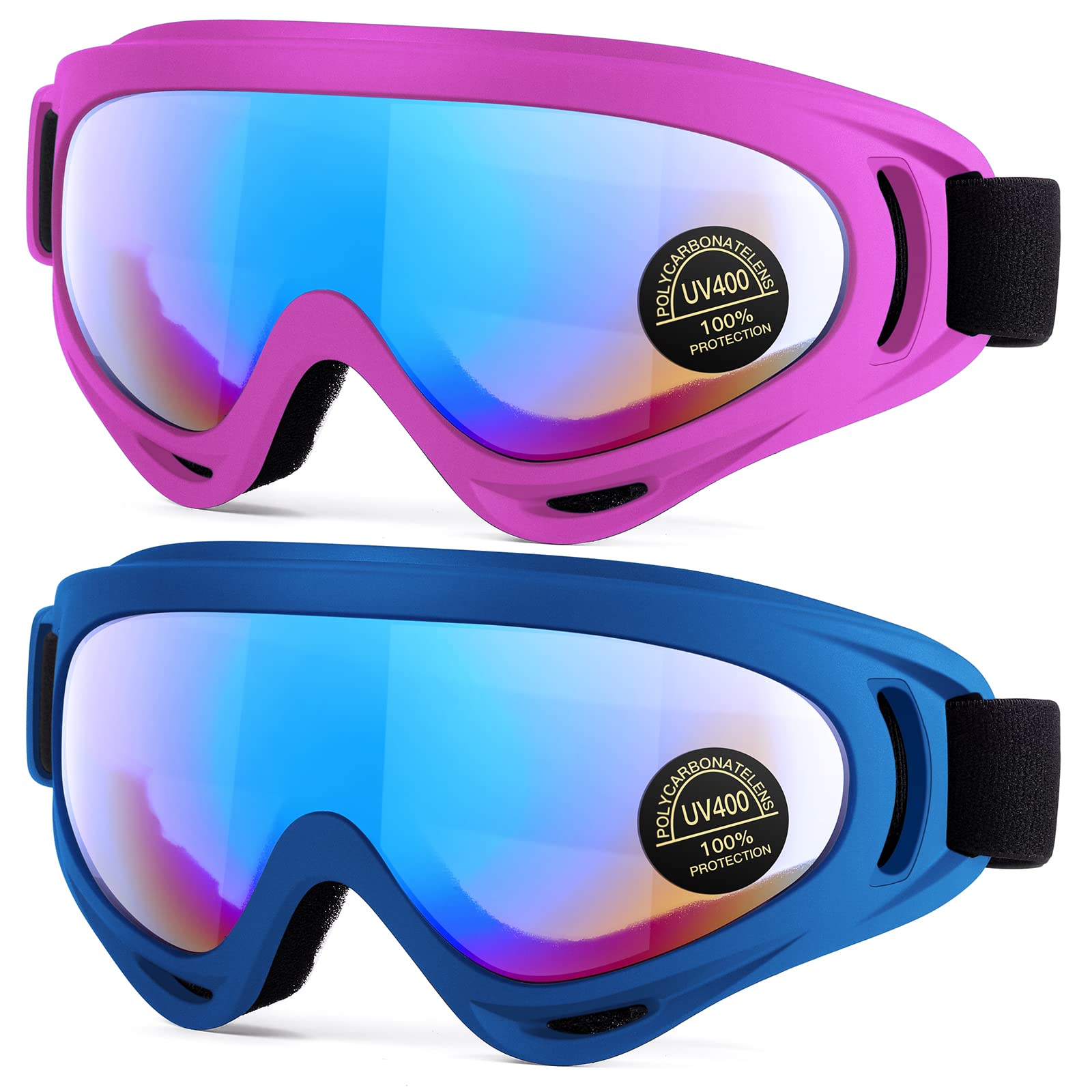 Gafas de esquí resistentes al viento con ajuste para casco de moto 8