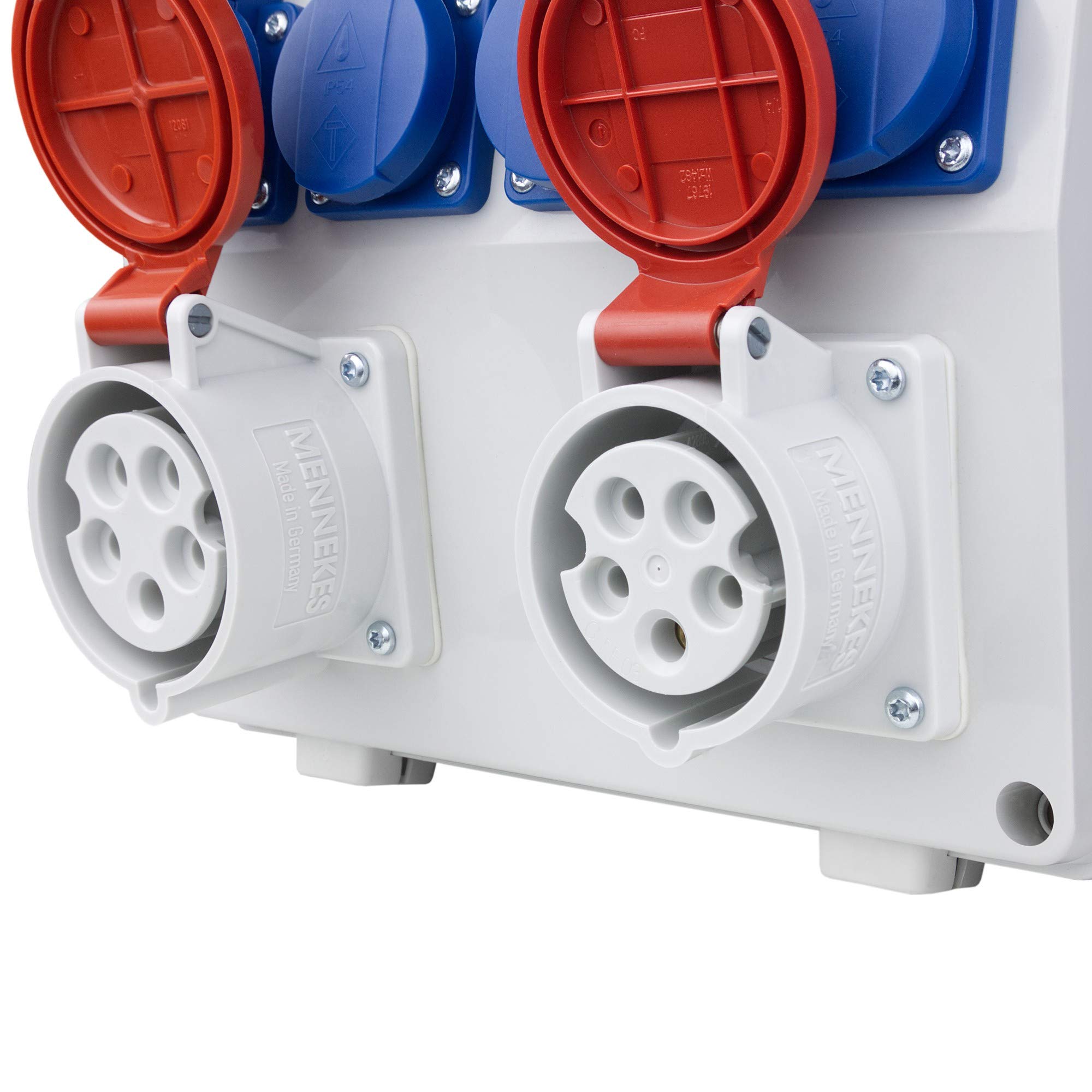 Doktorvolt Stromverteiler Baustromverteiler Wandverteiler Verteilerkasten pTD S Steckdosen Schuko 4x230V 32A 16A Komplett Außenbereich Mit CEE Steckdosen Kombination