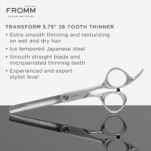 Miniatura 7 de Transform - Tijeras de corte de pelo extra suaves para cabello húmedo y seco, tijeras de acero japonés plateado pulido con hoja biselada
