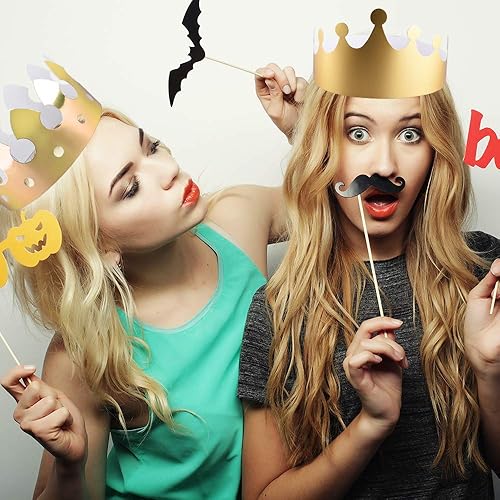 Miniatura 6 de SIQUK 27 piezas de corona de papel dorado para fiesta y celebración