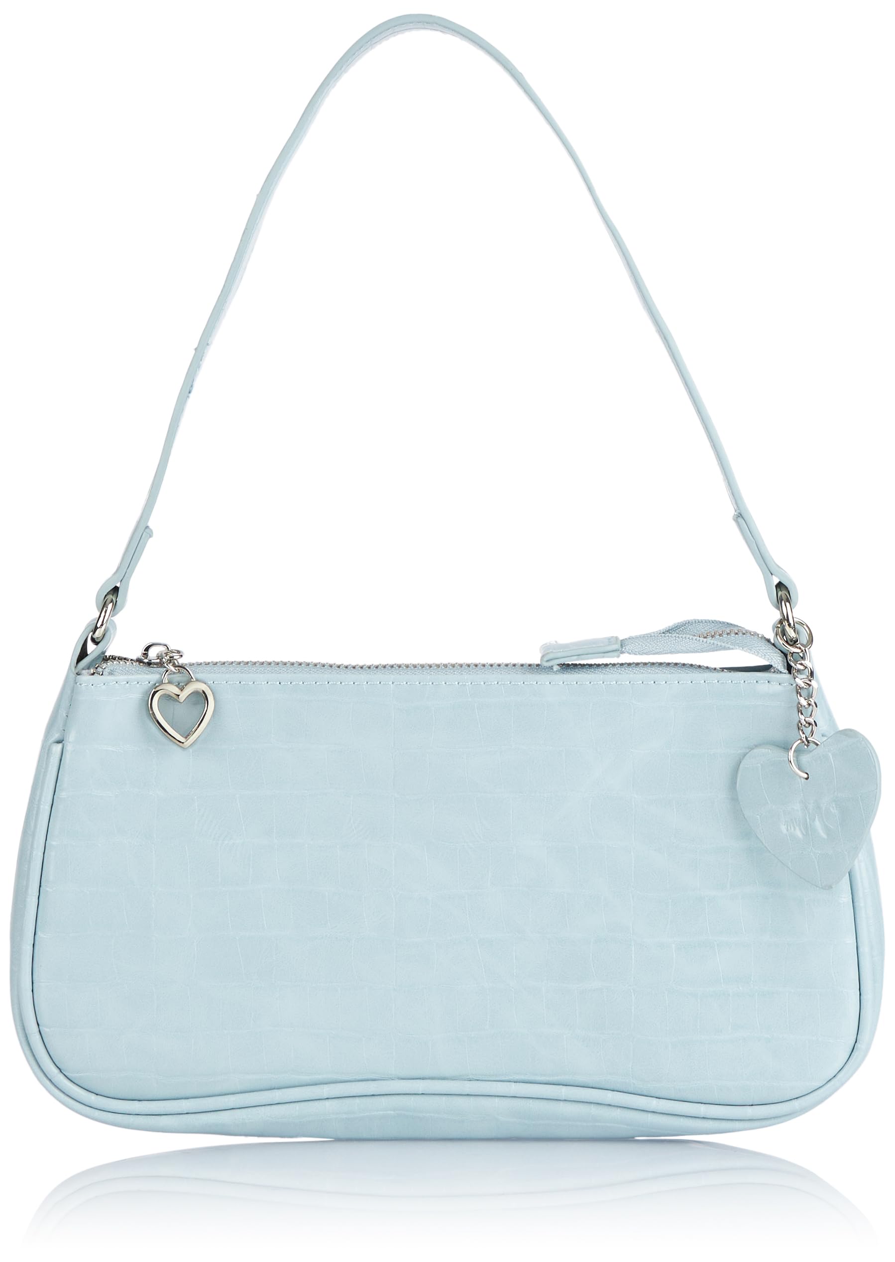 LIBBI Women's Light Blue Reptile Embossed Shoulder Bag, lightblue, One size
