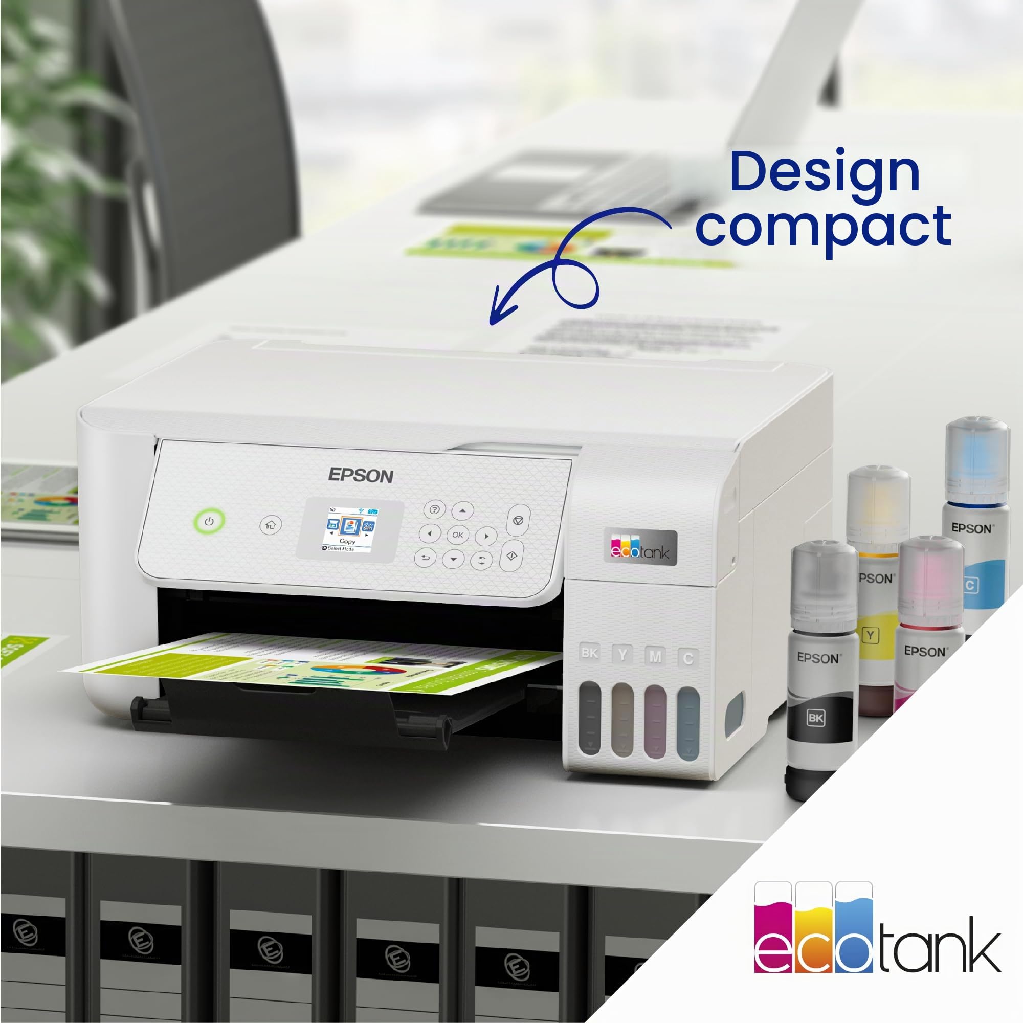 EcoTank ET-2876 Imprimante Multifonction A4 à réservoir d'encre Wi-FI avec Un Stock d'encre jusqu'à 3 Ans