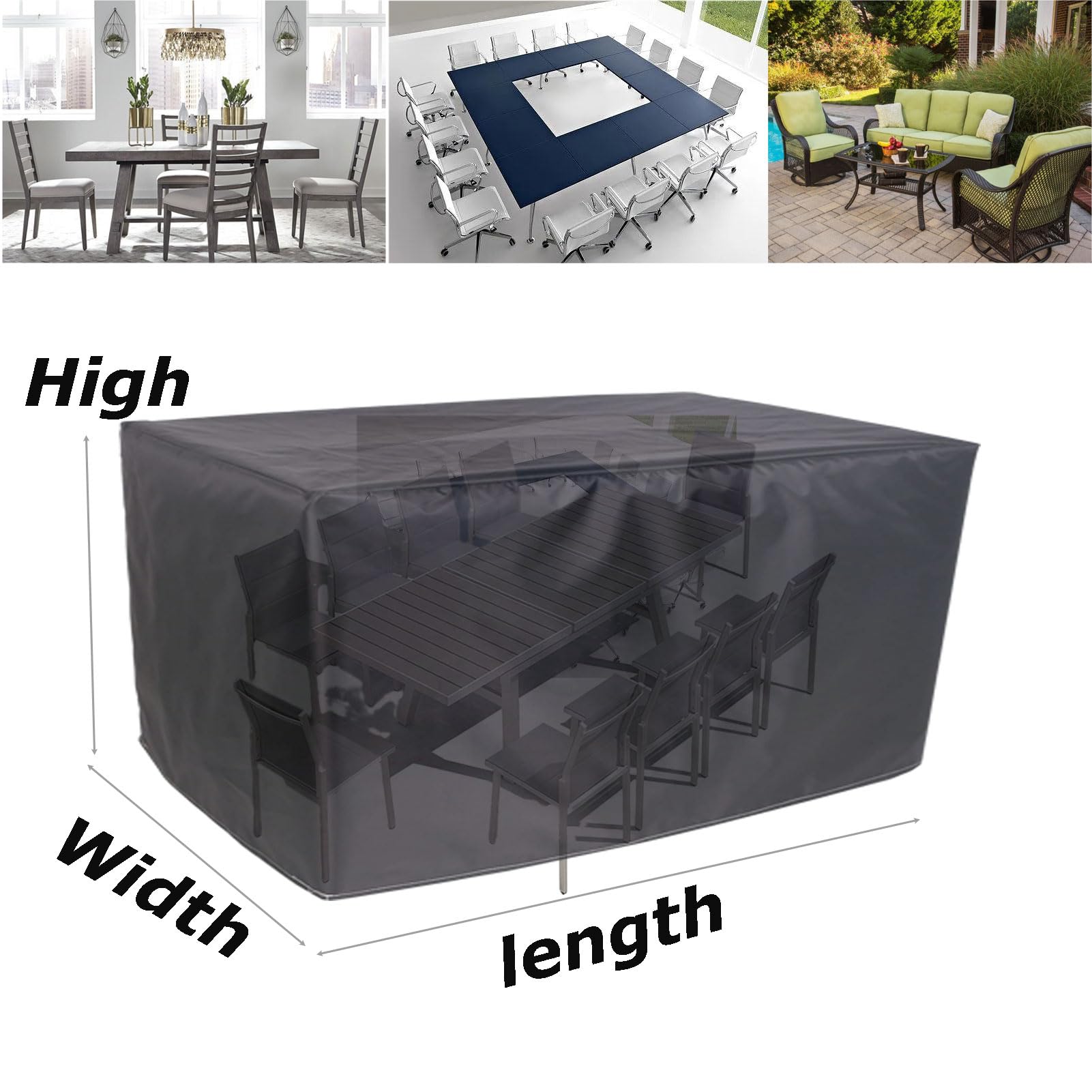 Juego De Fundas Impermeables Para Muebles De Patio - Baner Garden, Para 2 Sillas Y Mesa De Café, Protección Total Contra Lluvia Y Sol