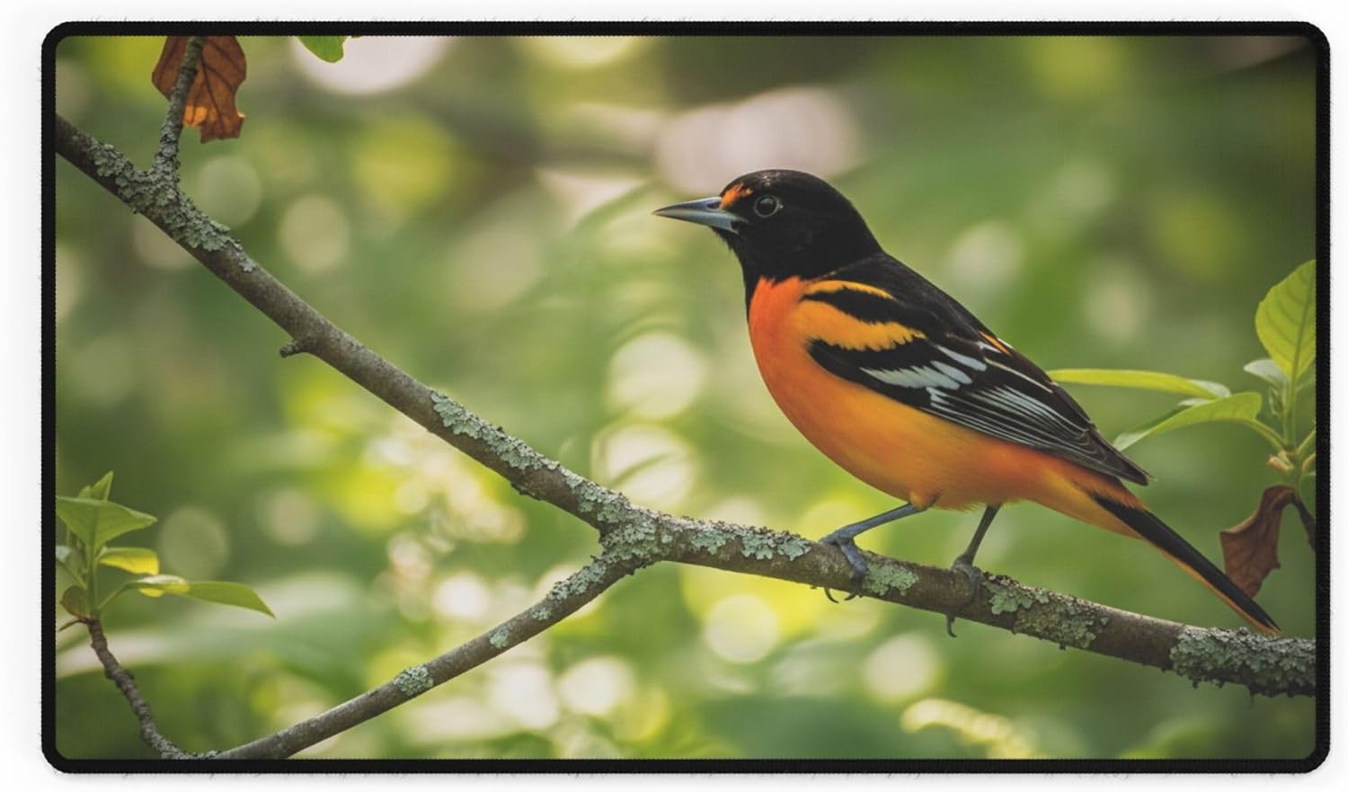 Baltimore Oriole Desk Mat – Vibrant Colors Inspired by The Forest Edges of Eastern North America
