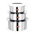 Sumeet Cook Smart Triply Stainless Steel-Aluminium-Steel - 3 Layers Tope Set Of 3Pcs With Lid - No. 14 (1.1 LTR, 14Cm), 