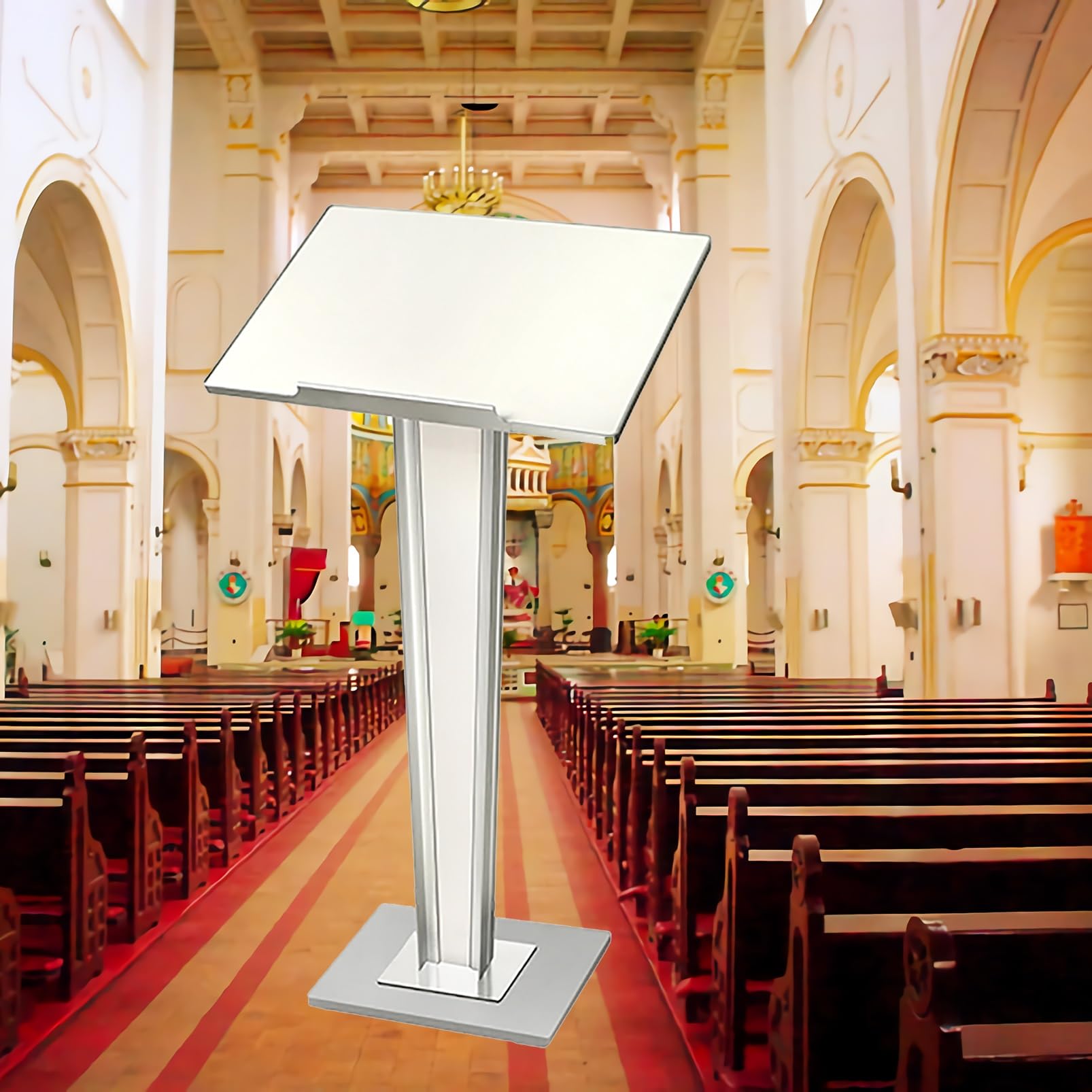 Tragbarer Podium-Ständer, Tischpult für Kirche, Klassenzimmer, Büro und Veranstaltungen, höhenverstellbar, Präsentationsständer für Lehrer, Redner, Hochzeiten und Restaurants