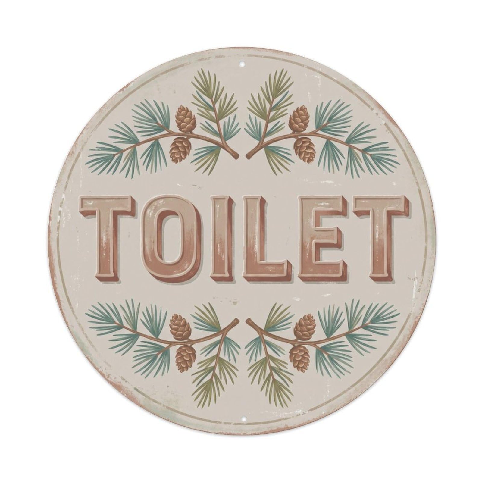 Okahys 8X8inch(20X20cm) Toilet(Wc) Signage Cedar Vintage Metal Tin Sign