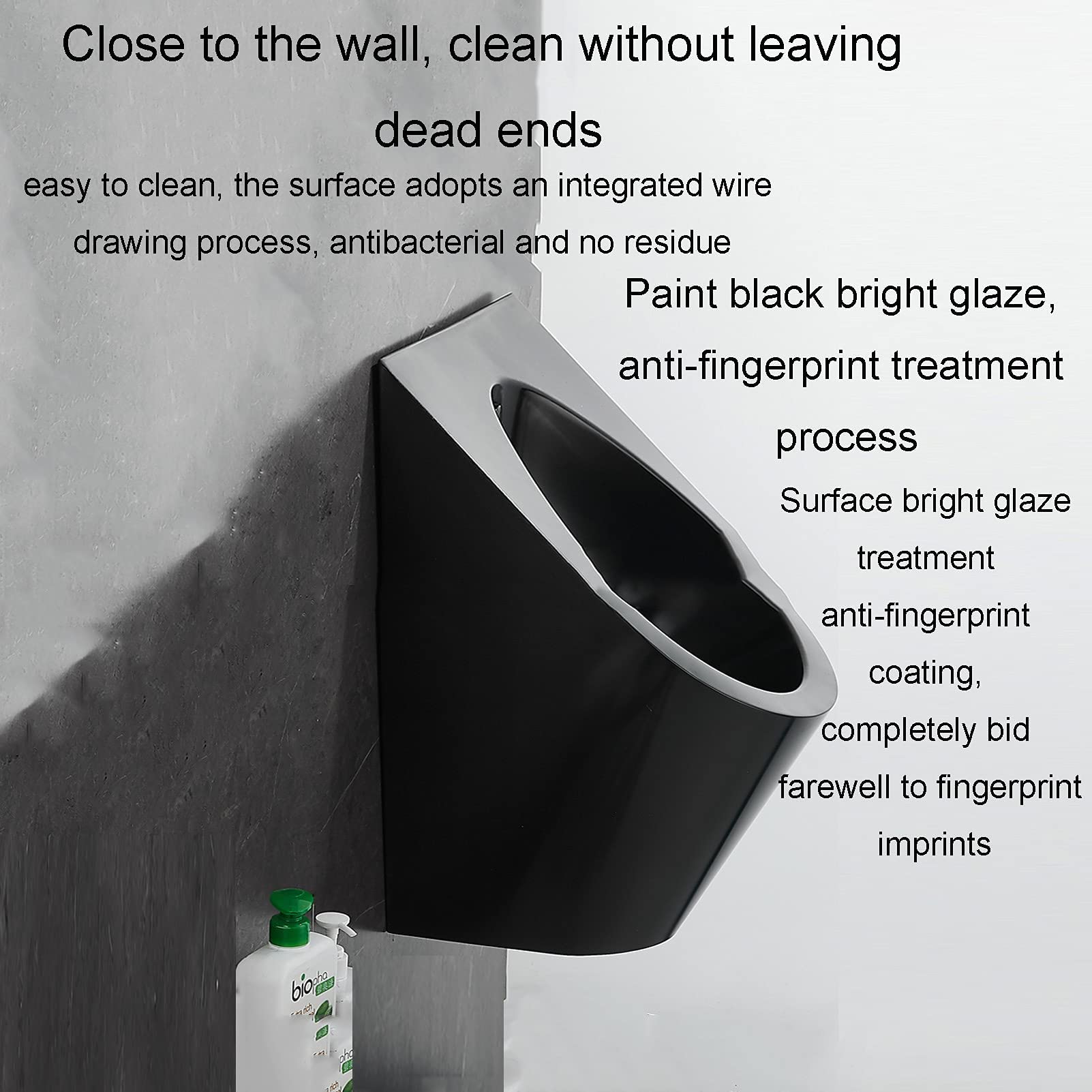 Urinal aus Edelstahl 304, wandmontiertes Urinal für Männer, Induktionsdrainage, öffentliche Toilette, Urinal, vertikale Toilette, für Heimwerker, Hotels, Clubs, öffentliche Toiletten, Schiffe, Sc (ein