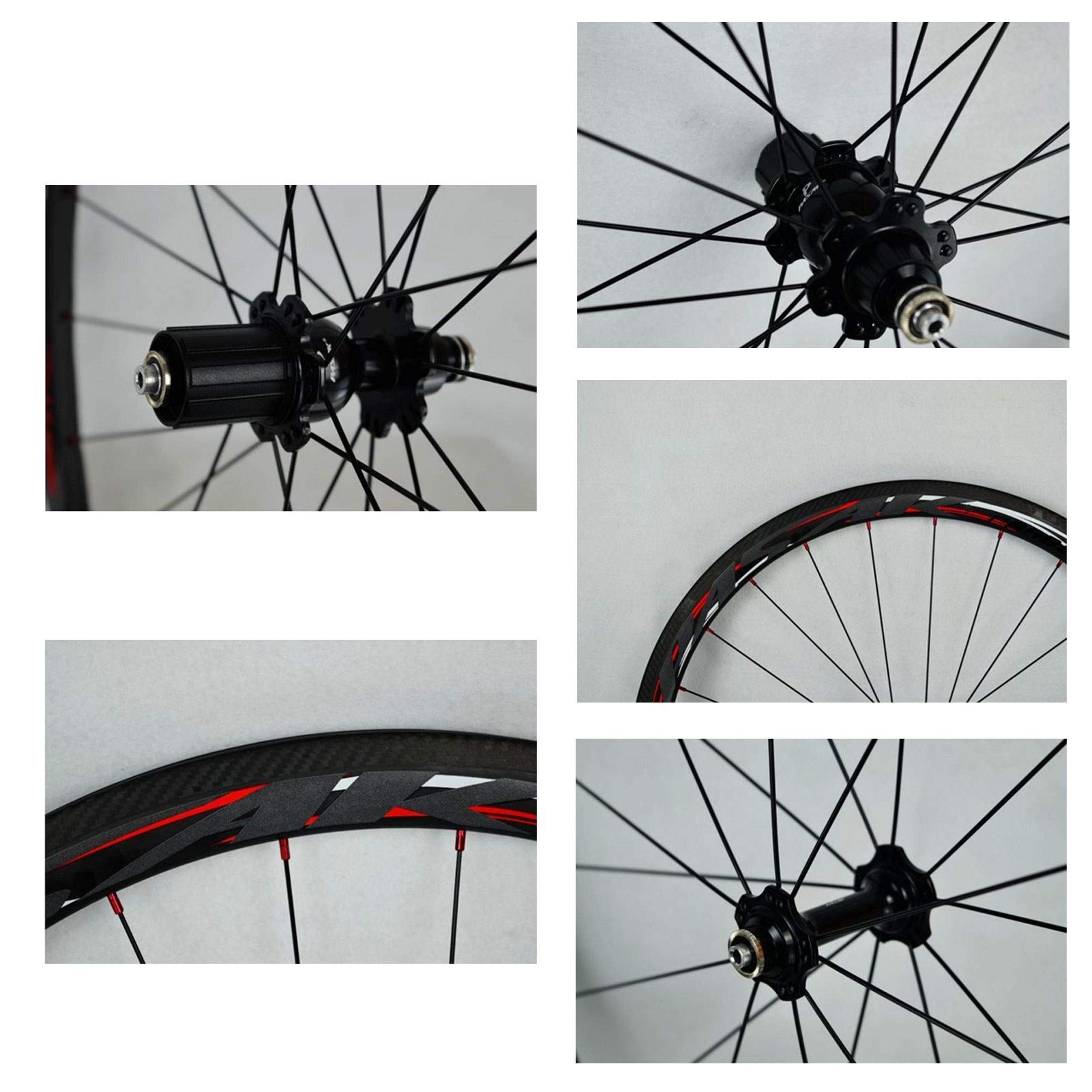 Paire De Roues Vélo Route 700C Carbone - Profondeur Jante 30/40/50mm - Frein Sur Jante - Neuf