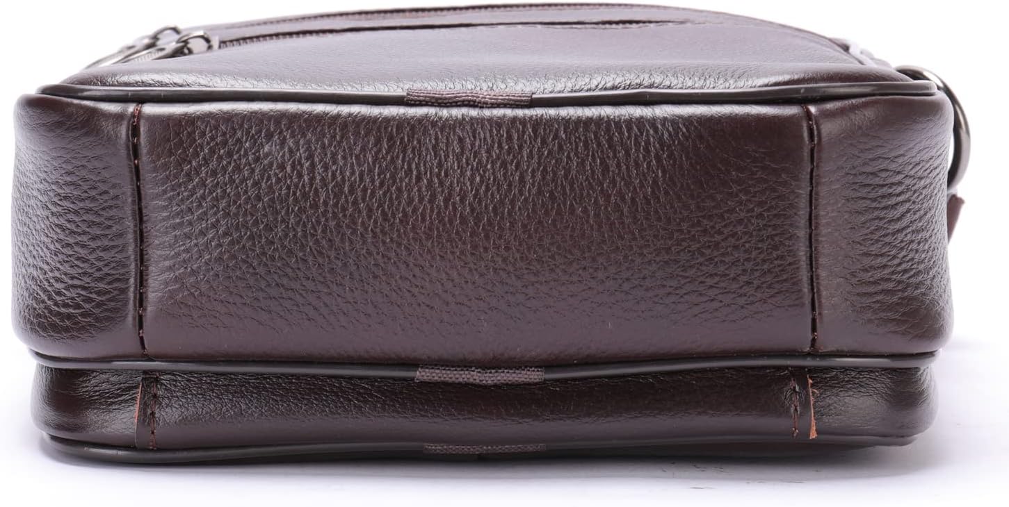 Leather Shoulder Messenger Handbag for Men Business Travel Outdoor Crossbody Pack Casual Pouch Briefcase Hand Bag Daypack - Image 5