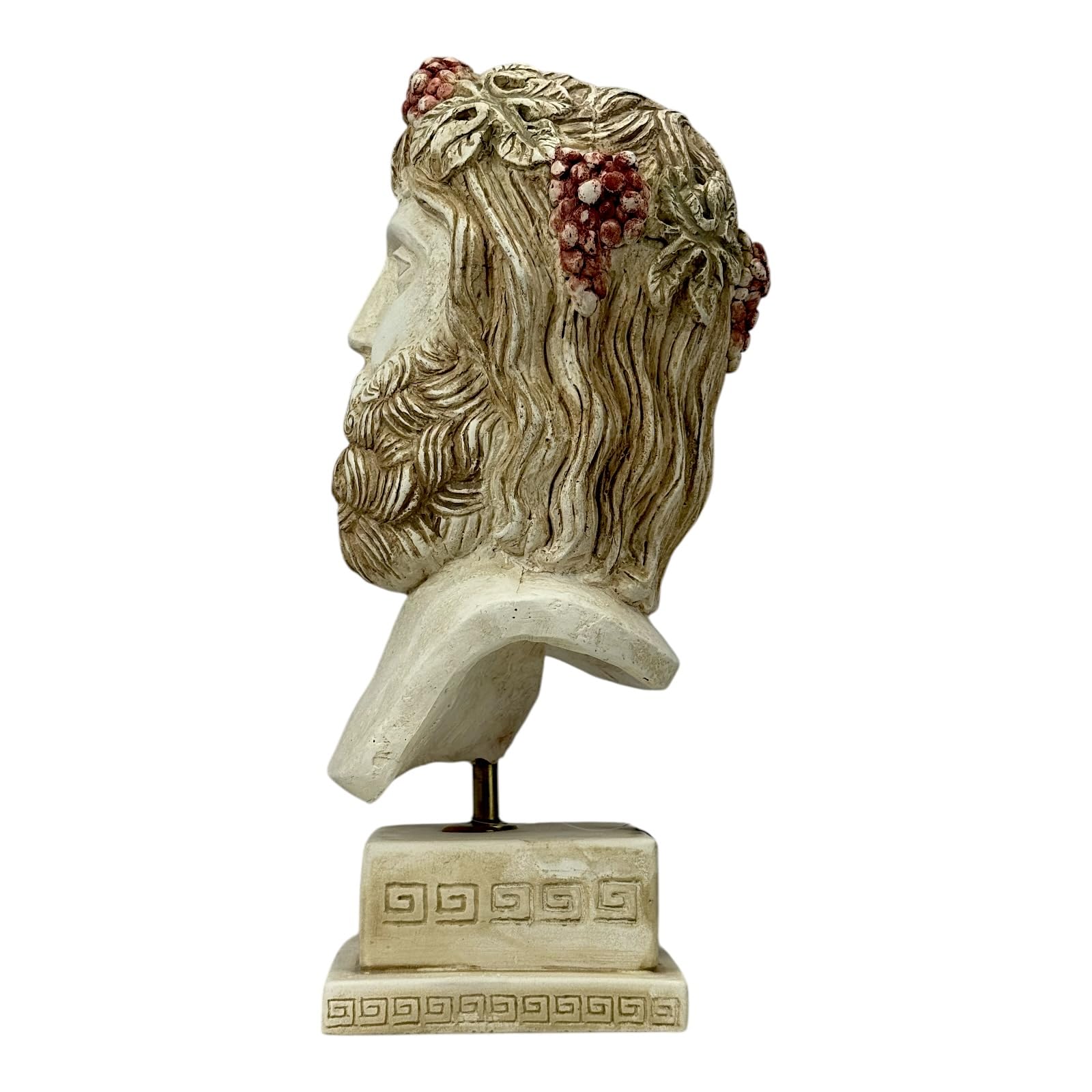 Dionizos Bachus grecki popiersie boga - ręcznie wykonana rzeźba z twardego tynku, 35 cm, klasyczna dekoracja mitologii greckiej