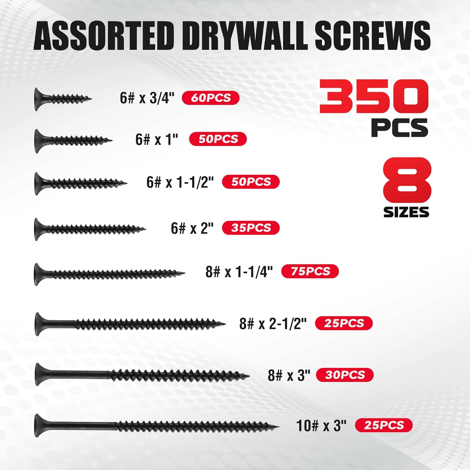 WORKPRO 455-Piece Drill Bit Set and Screwdriver Bit Set, Titanium Twist Drill Bits, Drywall Screws with Double Sided Storage Case, for Wood Metal Plastic Concrete Masonry - Image 5