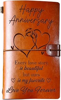 PRSTENLY Wedding Anniversary Journal, Anniversary Wedding Gifts for Couples 2025, 140 Page Refillable Notebook Romantic I Love You Gifts for Him Her Wife Husband Girlfriend Boyfriend