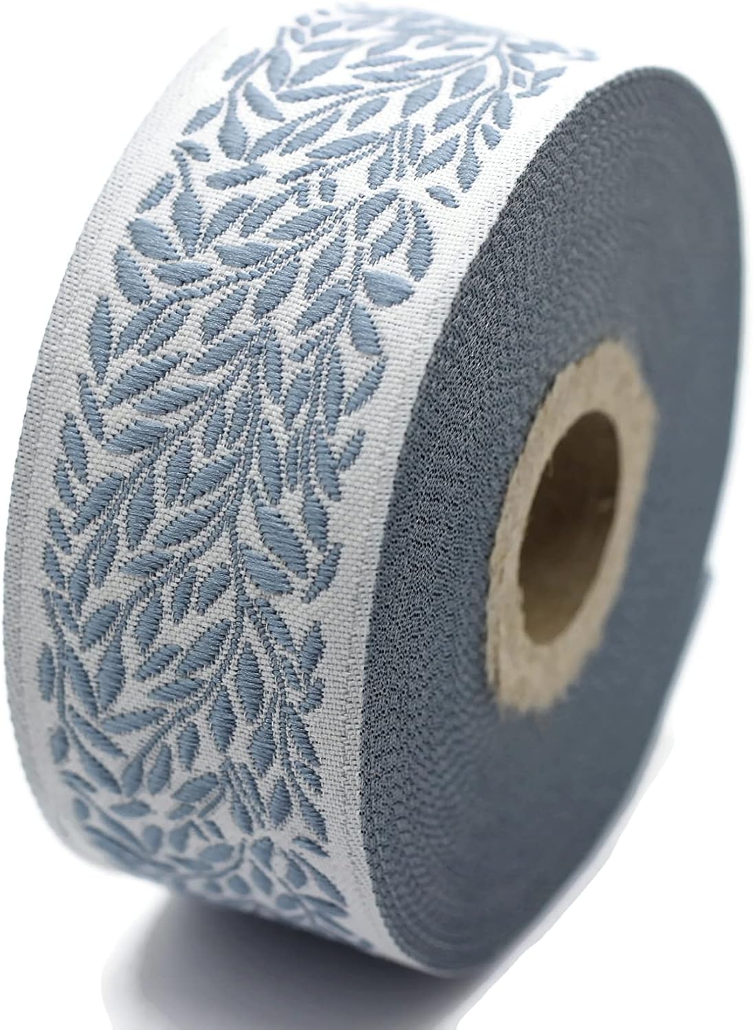 11 Yard Spool 1.37 inches Wide Blue Leaf Tendril Ribbon Jacquard Trim Jacquard Ribbon Sewing Trim 35270-V5