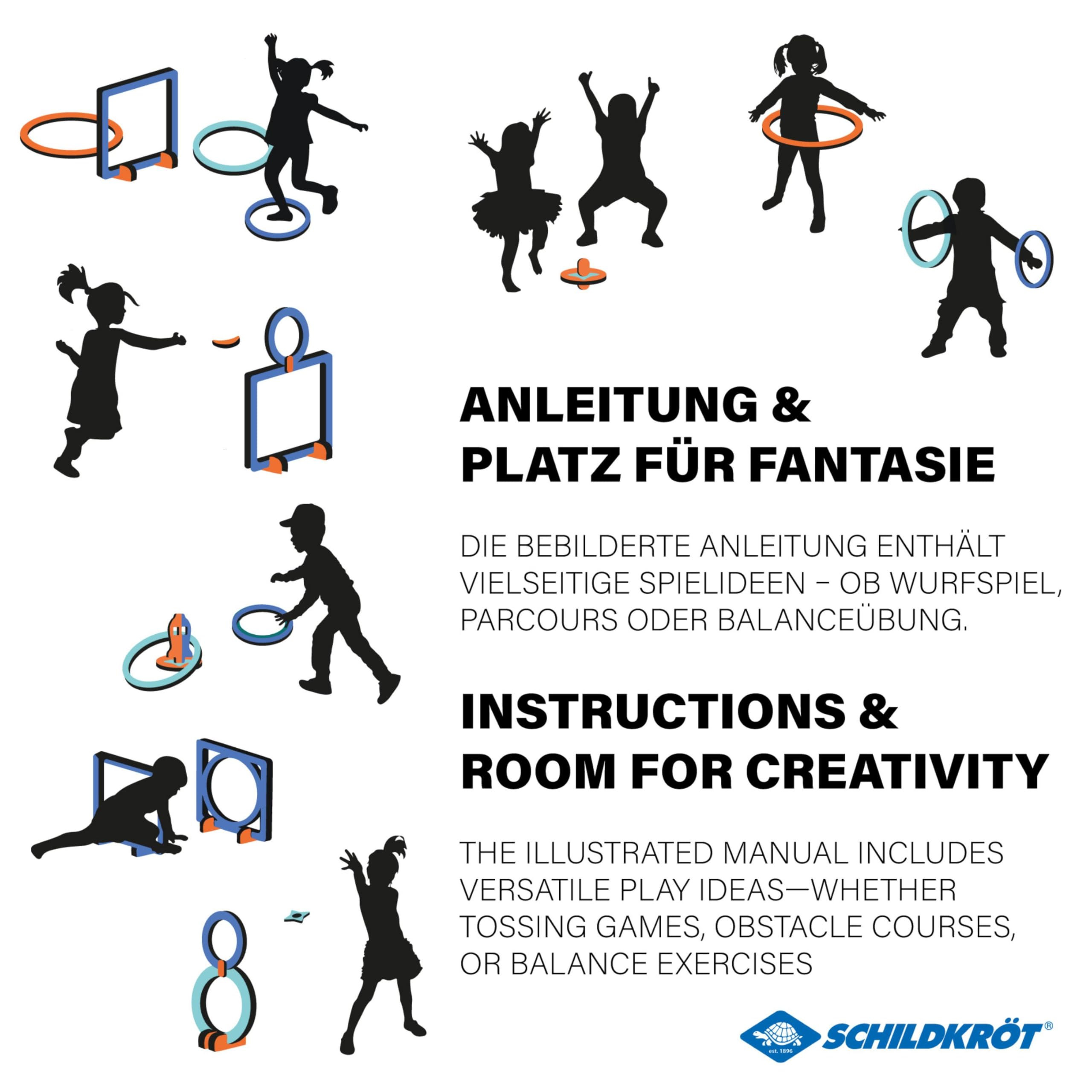 Schildkröt Active Games Set für Kinder - Kreativspiel & Geschicklichkeits-Parcours aus 28 Eva-Schaum-Teilen - Lernspiel für drinnen & draußen - fördert Koordination & Bewegung ab 5 Jahren