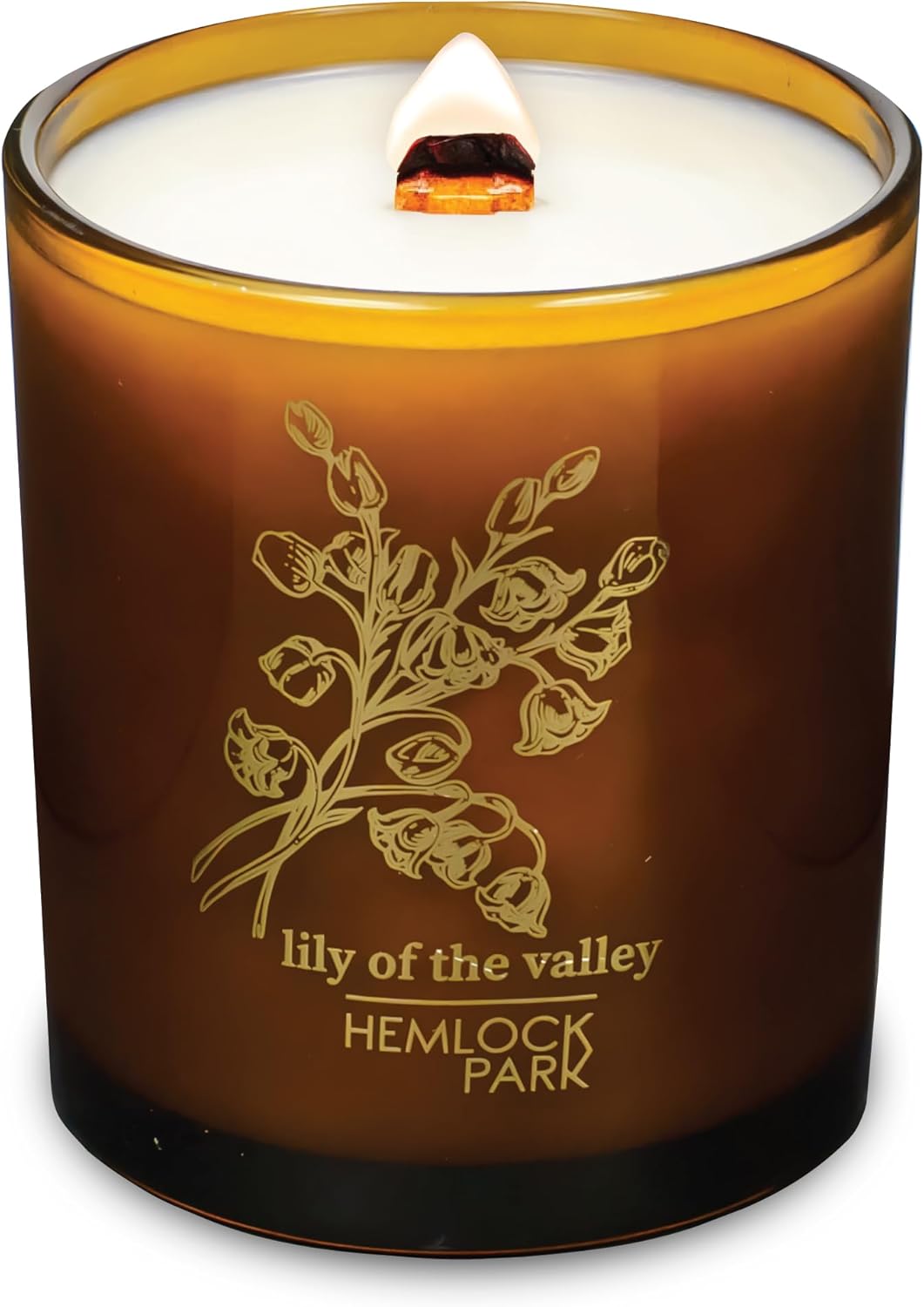 Hemlock Park Foxtail Fir Amber & Gold Hand-Poured Scented Candle | Crackling Wood Wick, Botanical Fragrance & Coconut Wax | Up to 60 Hour Burn Time | 7.2 oz