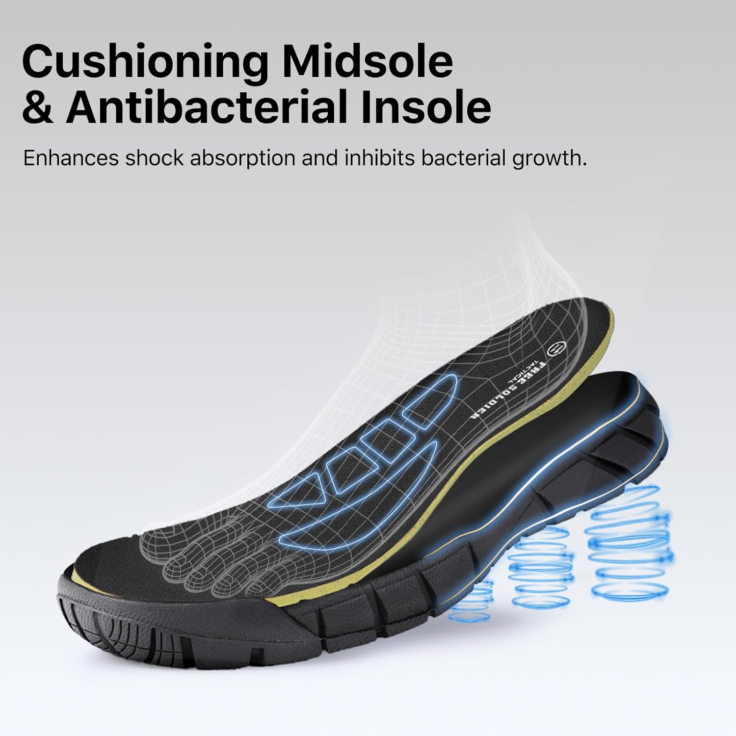 FREE SOLDIER Men's Durable Work Boots 6 Inches Lightweight Waterproof Hiking Boots Suede Leather Tactical Boots - Image 5