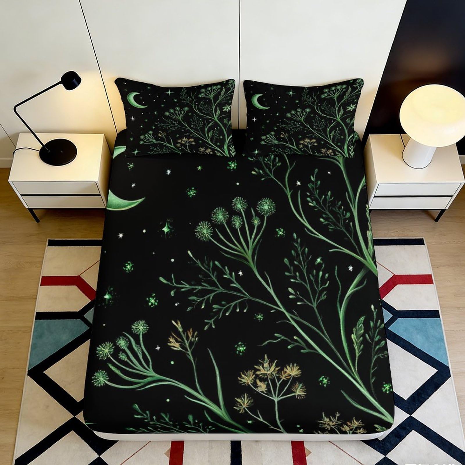 3D Printed Paris Garden Fitted Sheet Microfiber Deep Pocket Bedroom Bedding Full Wrap Floral Mattress Fitted Cover Washable 140x200x25cm