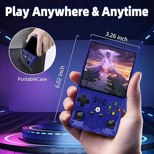 Miniatura 7 de Consola de juegos retro R36MAX, consola de juegos portátil retro con tarjeta TF de 64GB, sistema Linux de código abierto portátil, consola