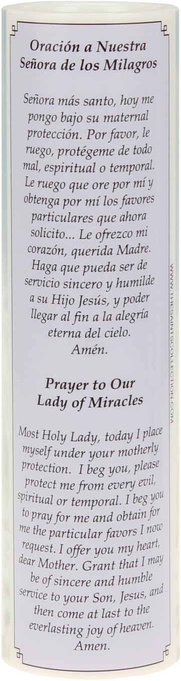 Lady of Miracles LED Flameless Devotion Prayer Candle, Religious Gift, Safe for Hospitals, Homes, Children, Has 6 Hour Timer for More Hours of Enjoyment and Devotion! Dimensions 8.1875" x 2.375" - Image 2