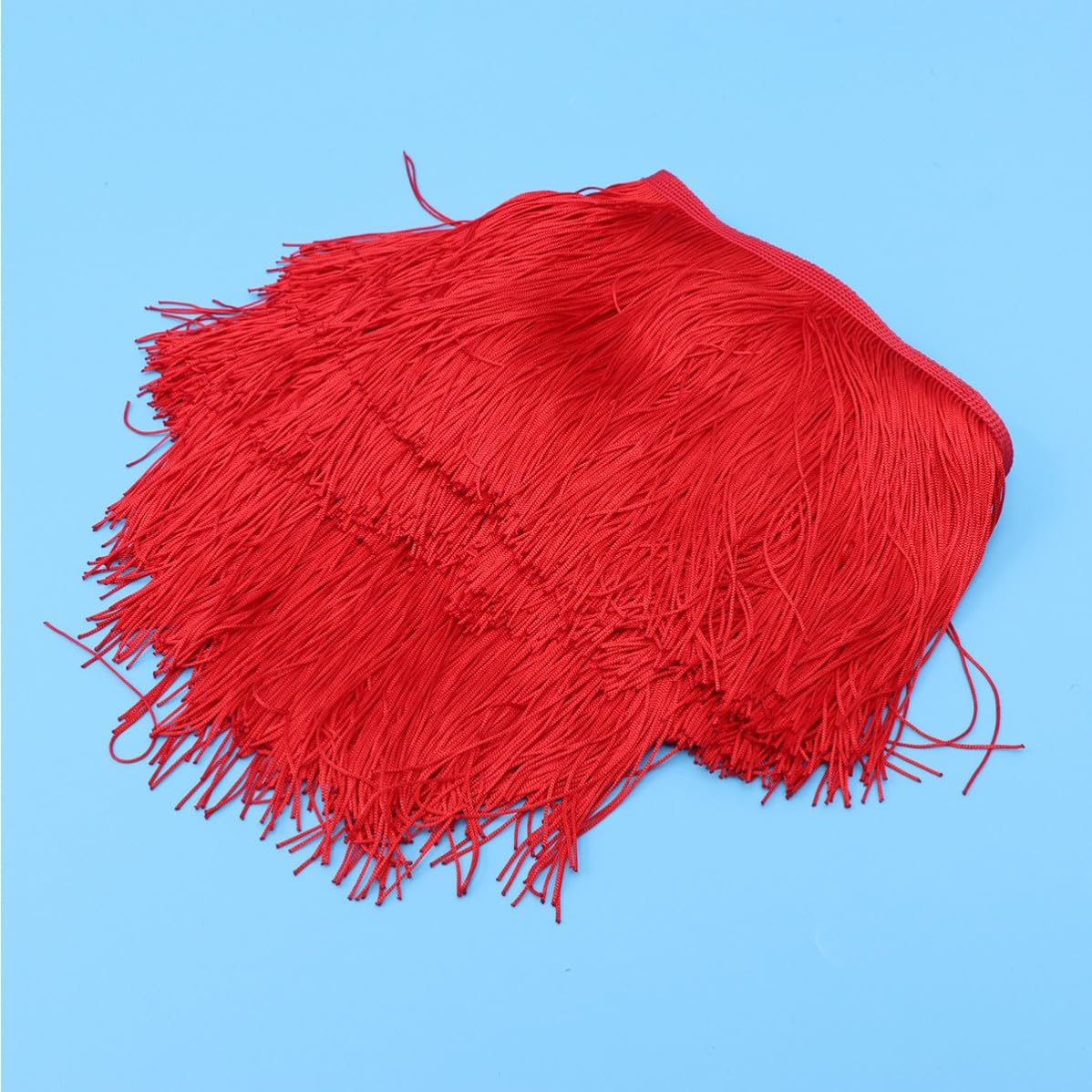 Red Polyester Yarn for Latin Dress Lace Fringe Trim Stage Clothes