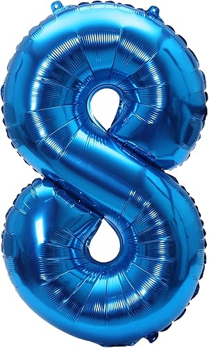 Miniatura 6 de Globo de aluminio grande de 32 pulgadas con número de helio, cumpleaños, boda, fiesta, 0-9 (dorado, 2)