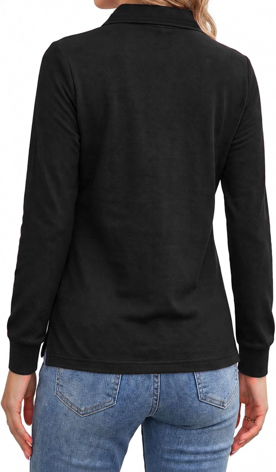 Decrum Casual Long Sleeve Polo Shirts for Women