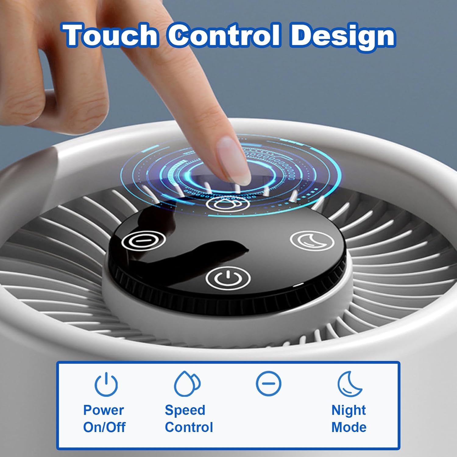 Portable Air Purifier with Aromatherapy Function, 2-Speed Quiet Air Cleaner with Touch Control, for Home Bedroom Office
