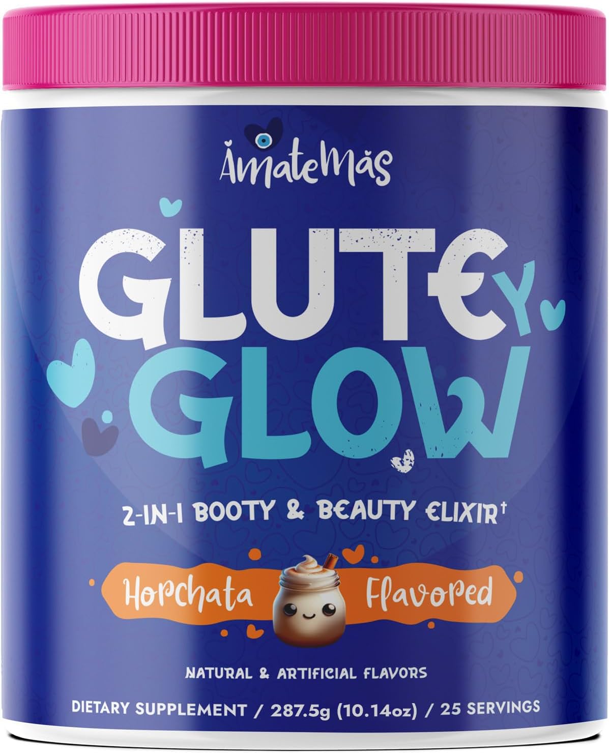 Glute Y Glow by Amatemas – Women’s Creatine + Biotin Supplement for Muscle Growth, Glute Support, Hair Skin & Nails – Horchata Flavor – Energy Support – Lean Muscle – Daily Performance Blend