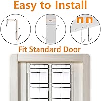 Vista 5 de MSLOVE Narrow Over The Door Shoe Organizer, 12 Large Mesh Pockets Hanging Shoe Organizer for Closet Organizers and Storage, White, 2 Pack