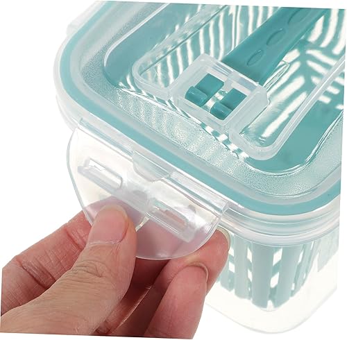 Miniatura 4 de Caja de almacenamiento de alimentos de gran capacidad, divisor de drenaje, caja de conservación de plástico para cocina, nevera, organización para