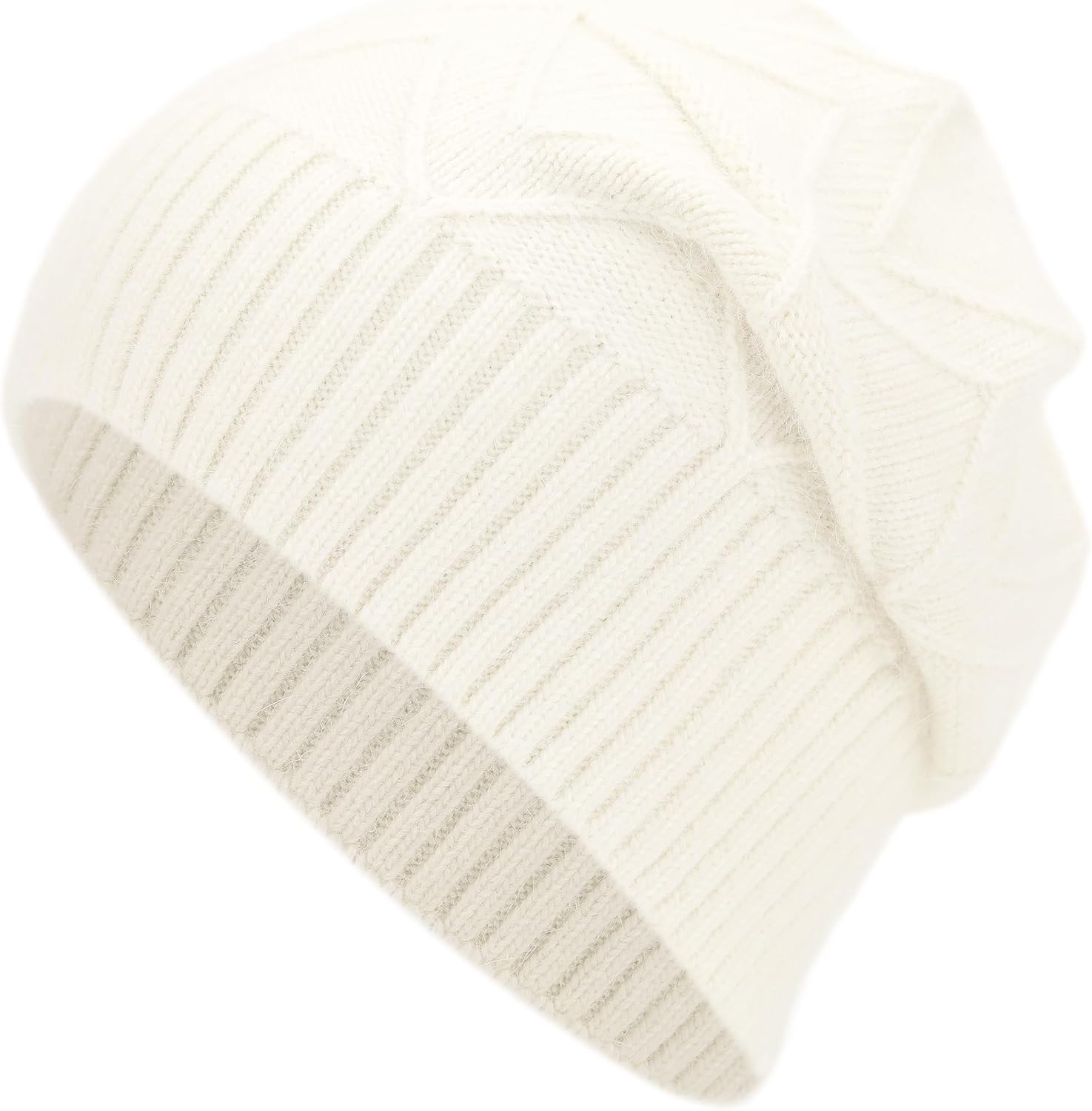 Women Men Cashmere Blend Beanie Hat Soft Lightweight Warm Winter Cable Knit Slouchy Beanie Hat for Women Men