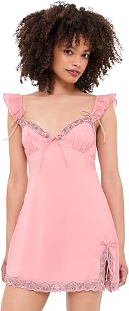 For Love & Lemons Womens Bella Sparkle Slip Dress