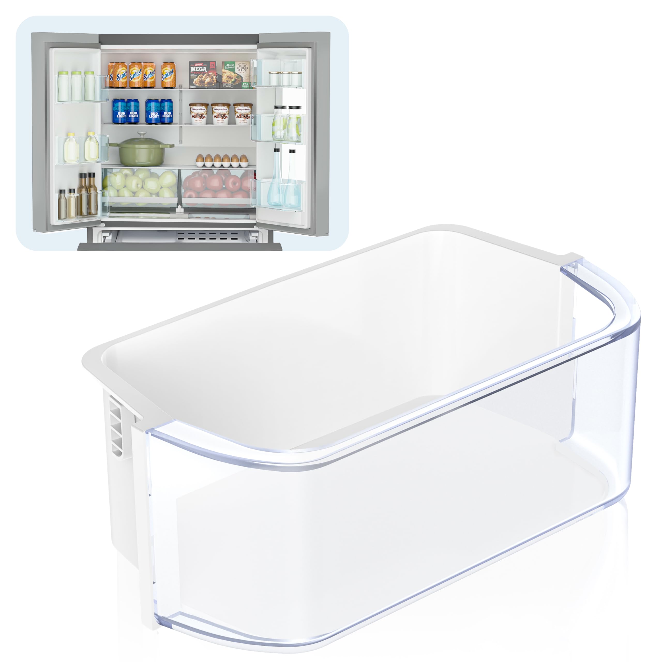 DA97-12935A Door Bin, RF220NCTASR Left&Right Side Door Shelf Compatible with Sam-Sung Refrigerator Door Shelf, RF220NCTASG, RF220NCTAWW, RF220NCTASP etc Refrigerator, Replaces Ap5651846, PS5575404