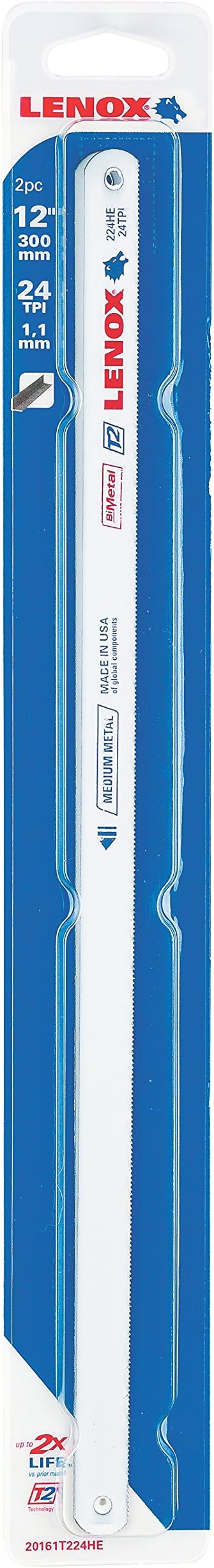 LENOX Tools Hacksaw Blade, 12-inch, 24 TPI (20155S224HE)