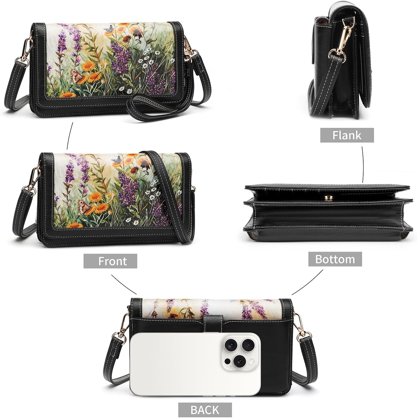 Crossbody Bags For Women Wristlet Wallet Phone Purse Shoulder handbags Multi-Function Small RFID Clutch Card Holder…