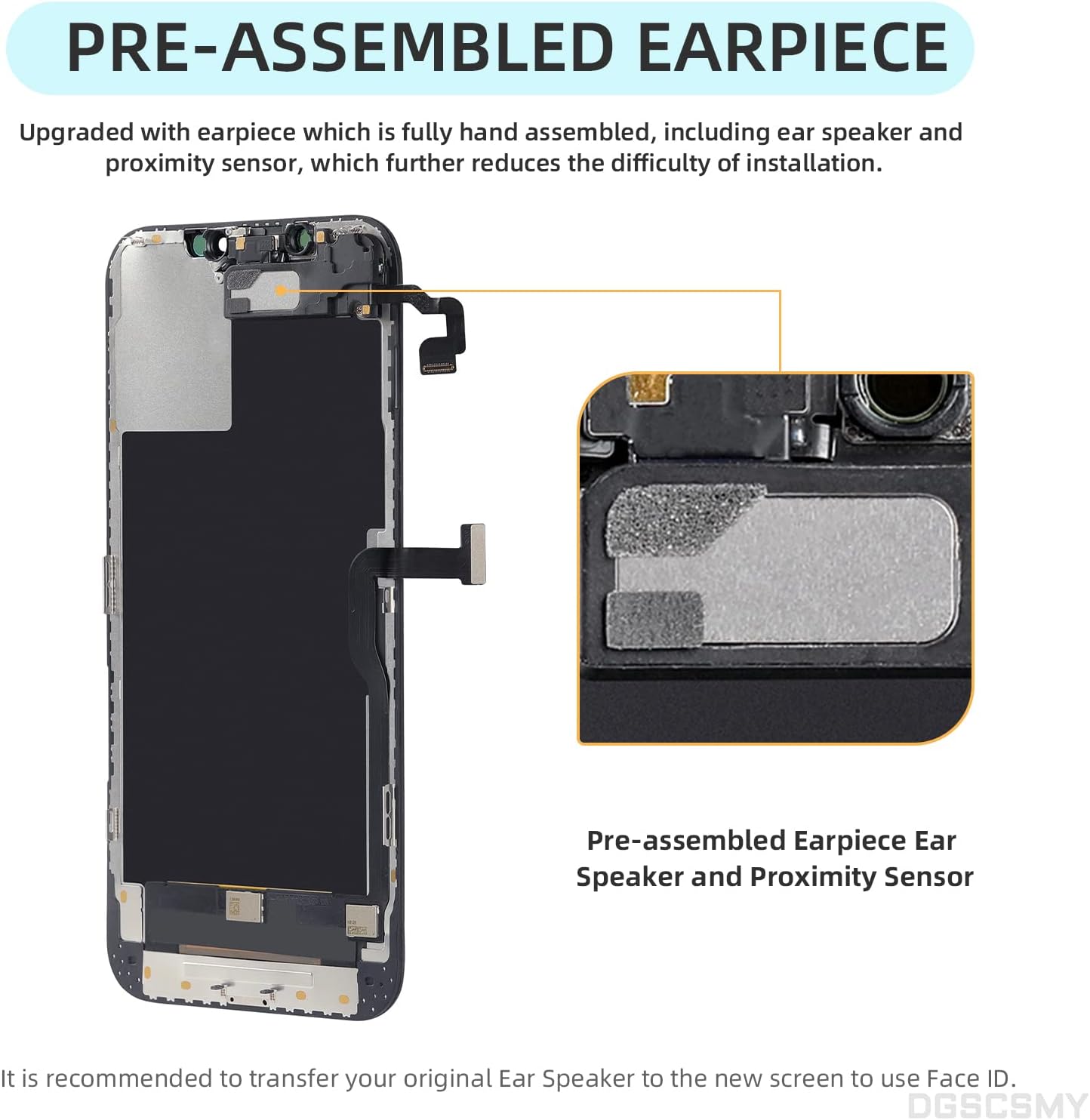 [OLED] for iPhone 12 pro max Screen Replacement with Ear Speaker Proximity Sensor OLED 3D Touch Display Digitizer 6.7" Full Assembly Fix Tools Repair Kit Front Glass A2342 A2410 A2411 A2412