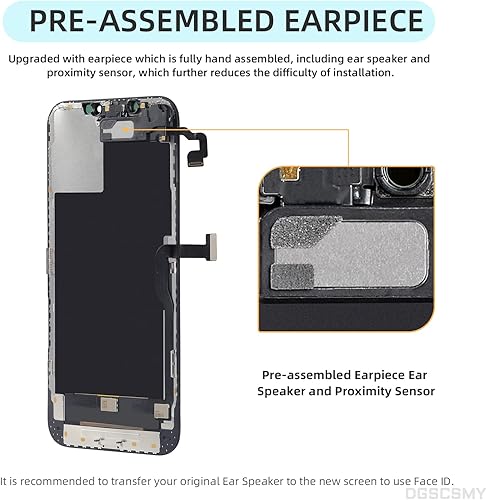 Miniatura 3 de Para iPhone 12 Pro Max Reemplazo de pantalla LCD de 6.7 pulgadas, digitalizador táctil 3D, montaje completo con altavoz de oído, sensor de