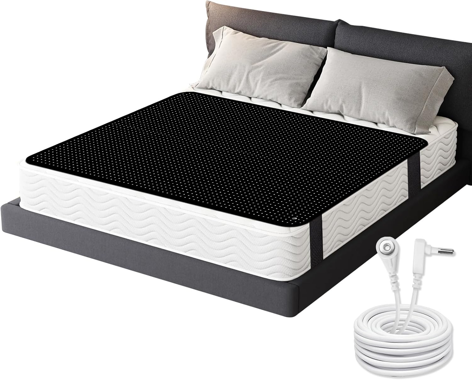 Grounding Mat for Bed Grounding Mattress Pad 54"x78" Sleeping Mat Earth Connected Therapy Kit