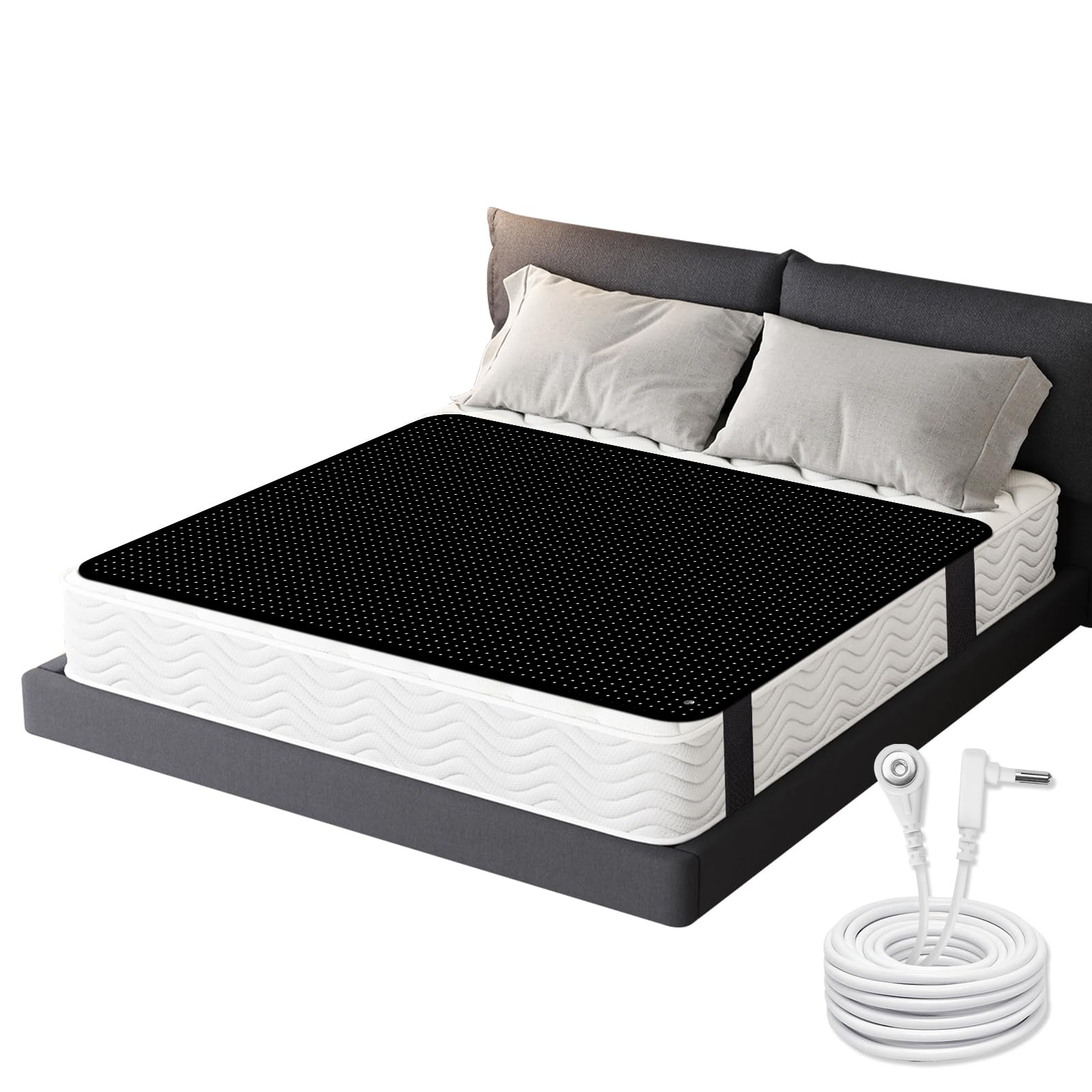 Grounding Mat for Bed Grounding Mattress Pad 54"x78" Sleeping Mat Earth Connected Therapy Kit-image-45