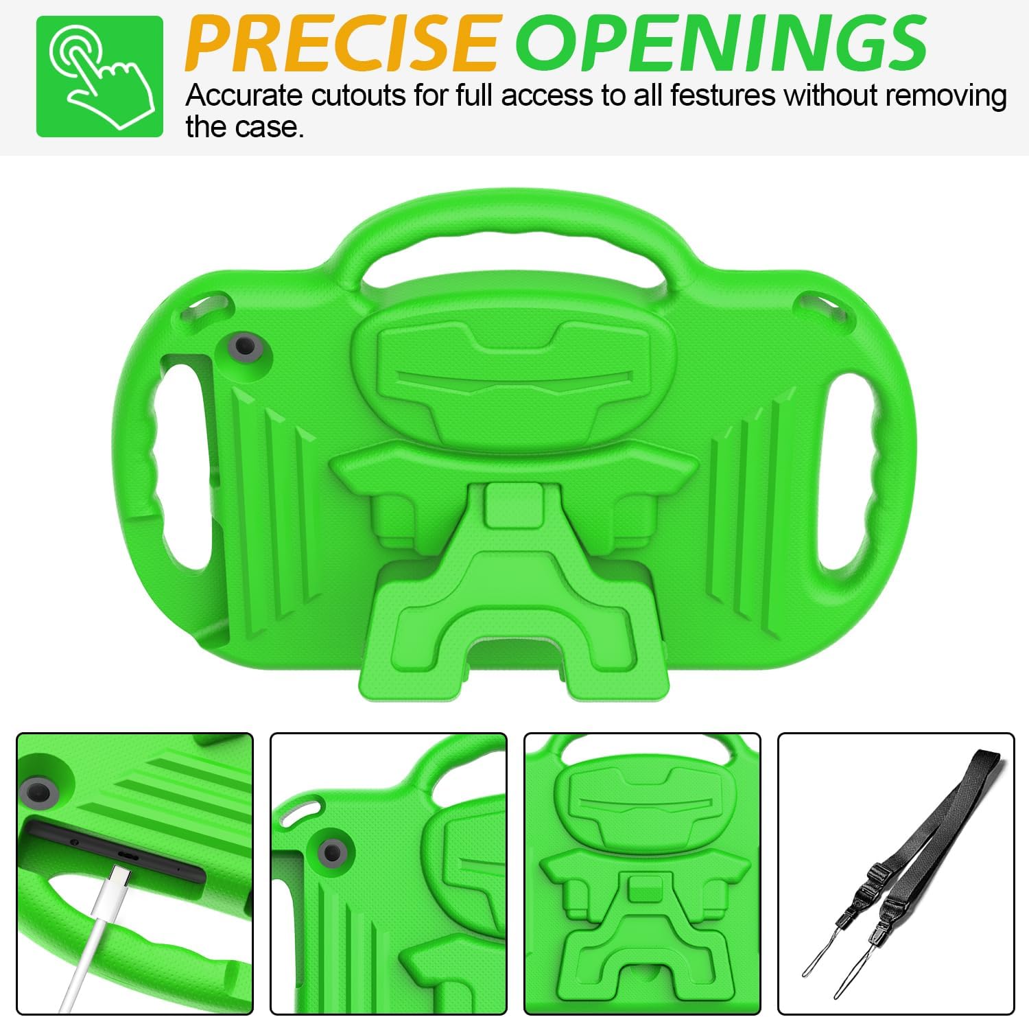 AVAWO Kids Case for 10-inch Tablet with Shoulder Strap, Lightweight Shockproof Handle Cover for 10" Tablet(Not for Other Tablet), Spring Green