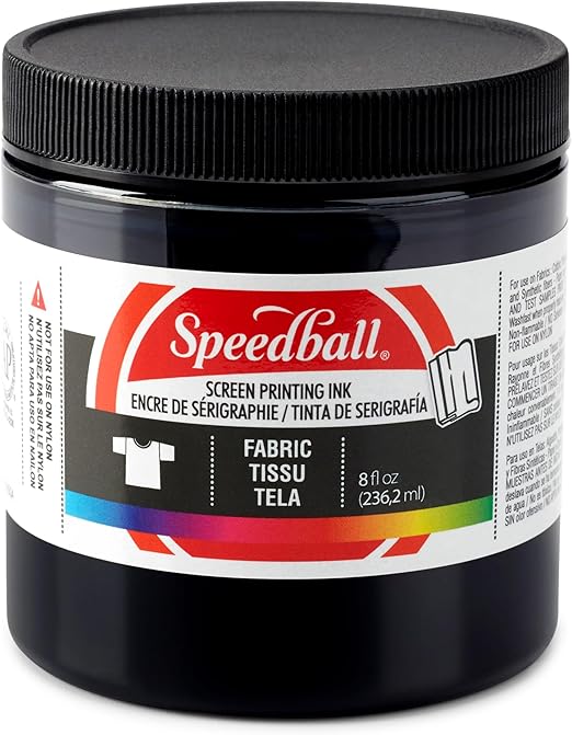 Speedball Fabric Screen Printing Ink, 8-Ounce, Black for T-Shirt and Silkscreen Printmaking