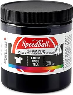 Speedball Fabric Screen Printing Ink, 8-Ounce, Black for T-Shirt and Sil...