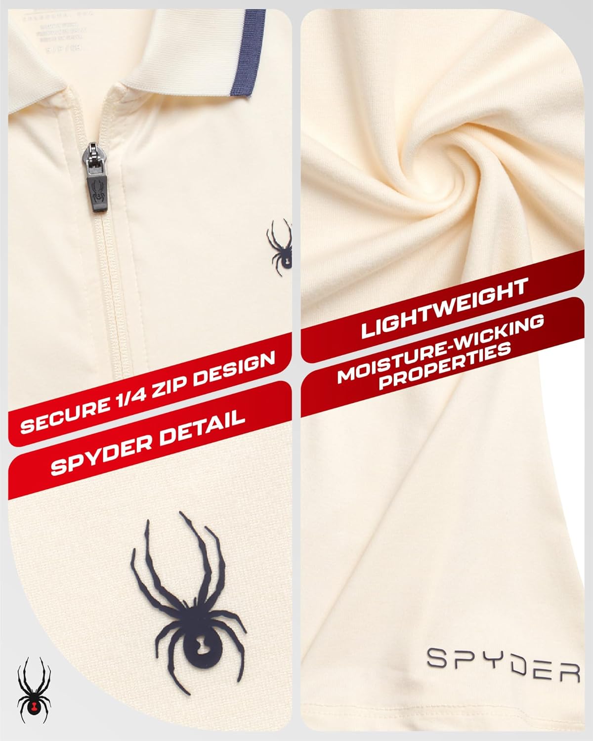 Spyder Womens Golf Tees - Lightweight Moisture Wicking Quarter Zip Collared Golf Polo Shirts for Women with UPF 30+ - Image 4