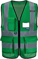 Vista 40 de Chalecos de seguridad reflectantes verdes A-SAFETY, talla 3XL