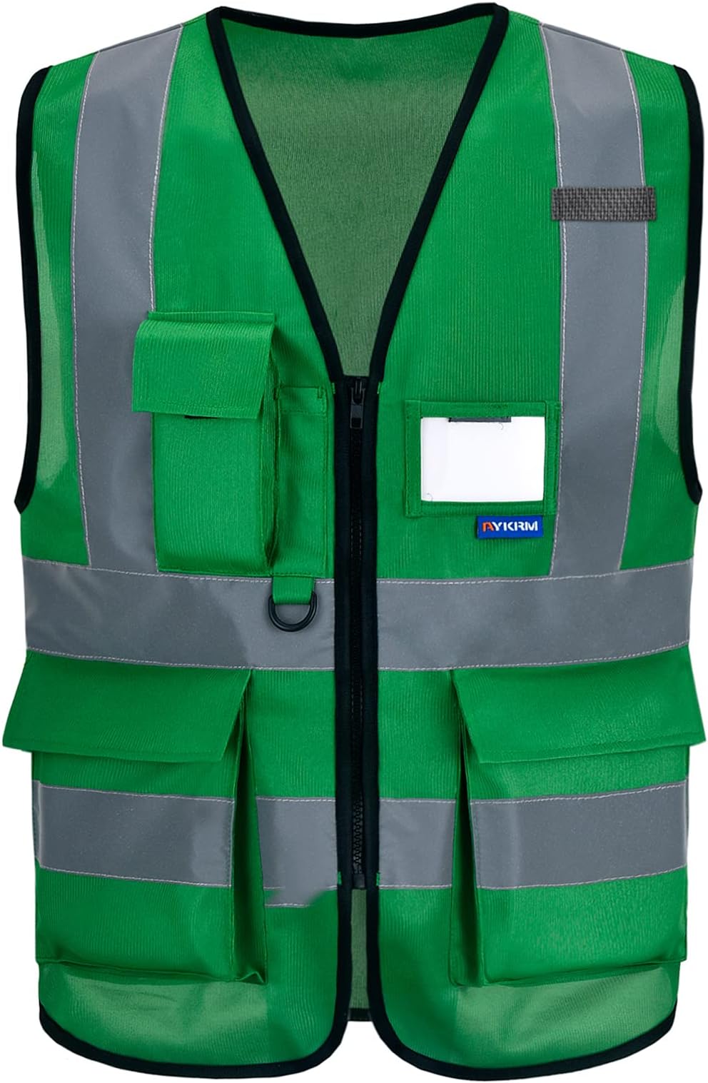 AYKRM21 colors high Vis vest Zipper Front High Visibility vest Hi Vis Executive Vest Waistcoat with Phone & ID Pockets