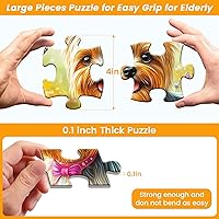 Vista 2 de 4 Pack 36 Large Piece Puzzles for Seniors Puzzle Dementia Alzheimer's Products Activities for Seniors Dog Cat Bird Fish Easy Jigsaw Puzzle Memory