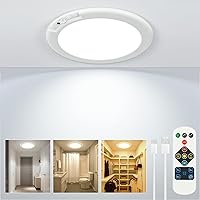 Rodalims Wireless Motion Sensor Ceiling Light - Rechargeable Battery LED Closet Light with Remote, 3 Modes, Dimmable for Bedroom Bathroom Kitchen