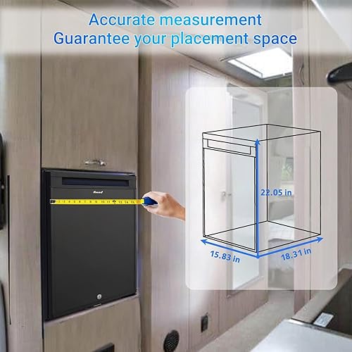 Miniatura 3 de Smad Mini refrigerador compacto, silencioso, sin absorción de ruido, con bloqueo, 40L, refrigerador para camión de 110 V/12 V, refrigerador de 1.4